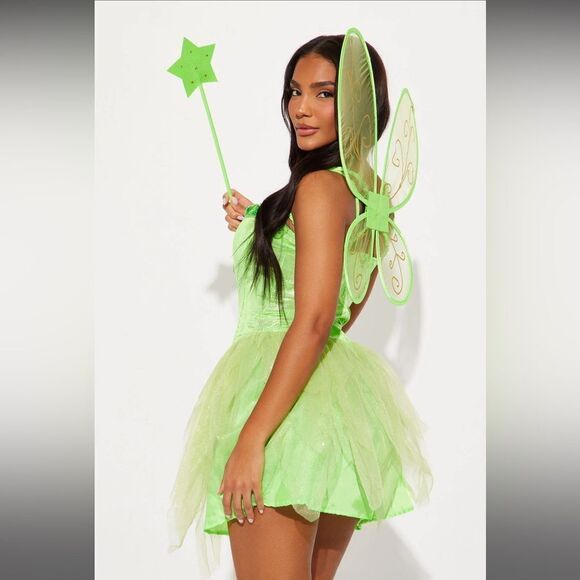 NWT Fashion Nova Fantasy Fairy 3 Piece Costume Set - Green Size Large - Picture 3 of 4